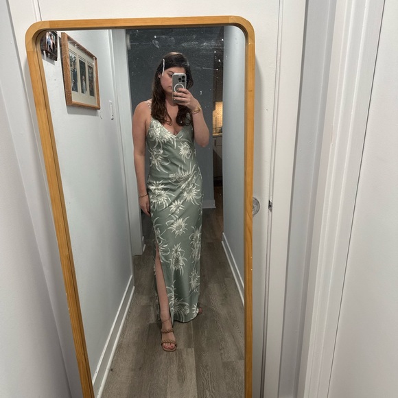 rag & bone Green Maxi Dress with Slit and Spaghetti Straps - Picture 3 of 3
